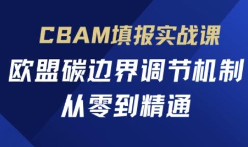CBAM填报实战课,欧盟碳边界调节机制,从零到精通-戎耀联盟