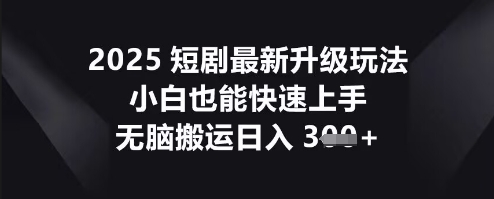 2025短剧最新升级玩法，小白也能快速上手，无脑搬运日入3张-戎耀联盟
