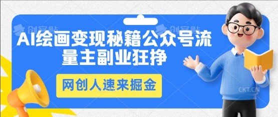 AI绘画变现秘籍：公众号流量主副业狂挣，网创人速来掘金-戎耀联盟