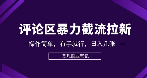 评论区暴力截流拉新：捡钱项目，操作简单，有手就行，日入几张-戎耀联盟