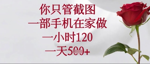 你只管截图，一部手机在家操作，一小时120.一天5张【揭秘】-戎耀联盟
