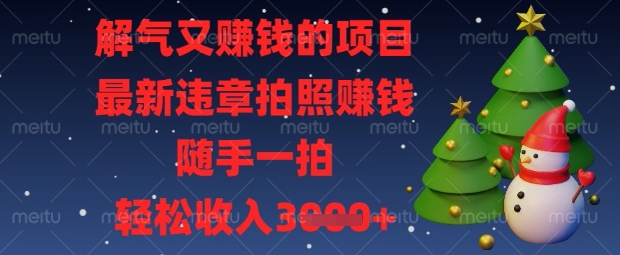 解气又挣钱的项目，最新违章拍照挣钱，随手一拍，轻松收入数张【揭秘】-戎耀联盟